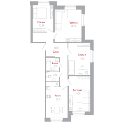 Трехкомнатная квартира из инита 4